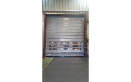 Puerta de lona replegable